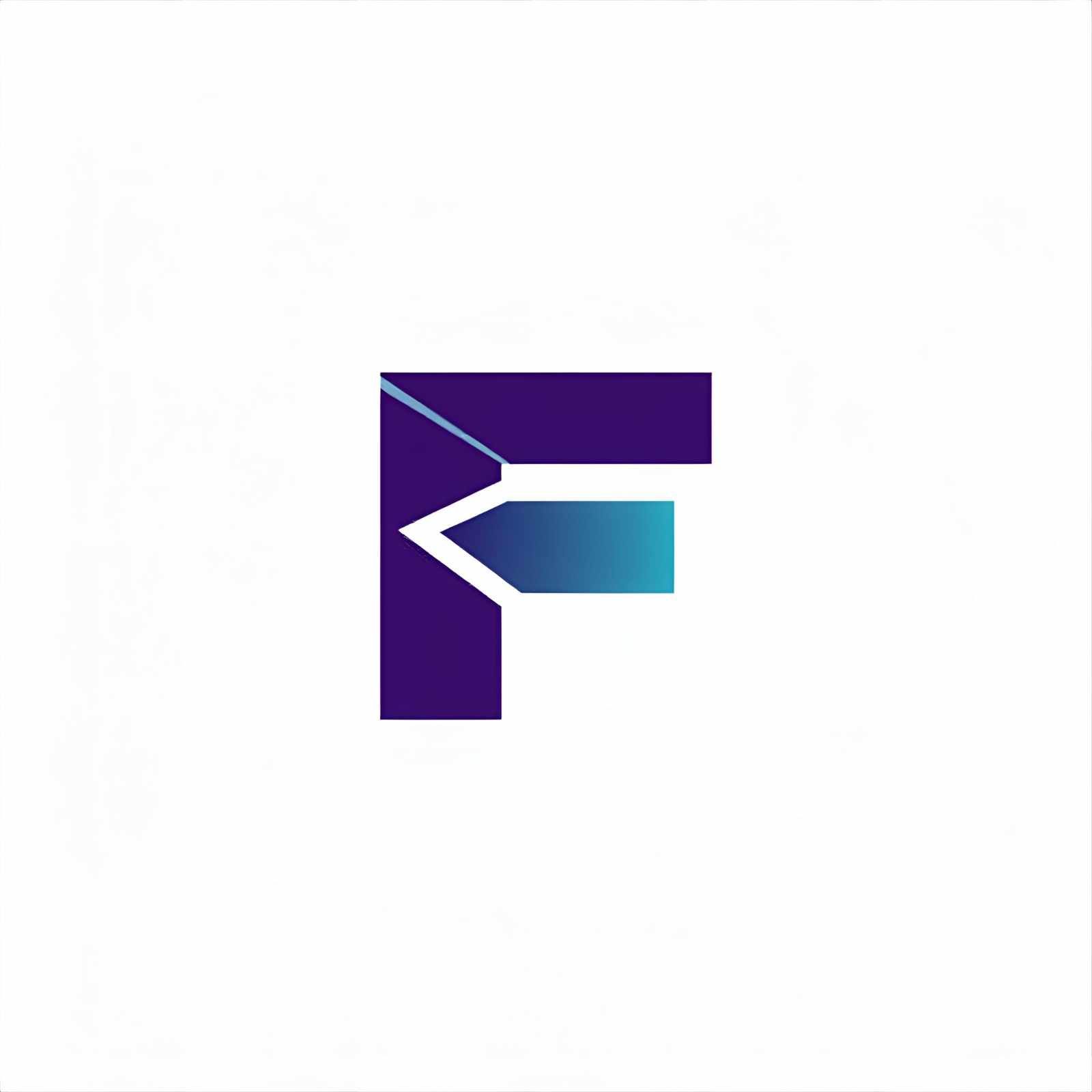 bold 'f' logo with edge gradient