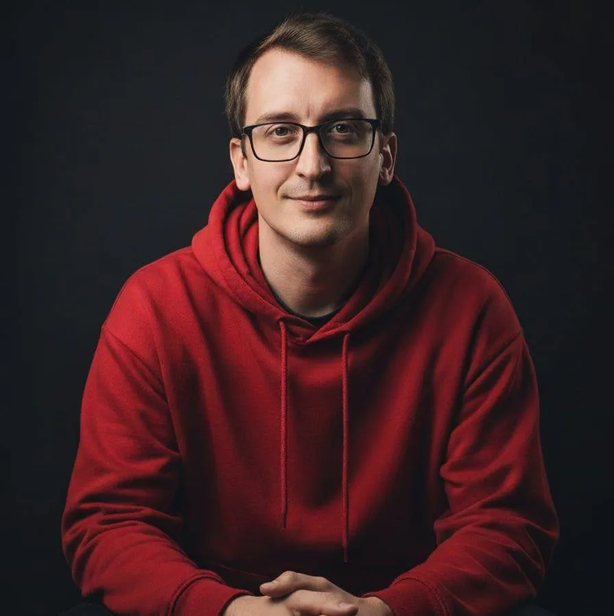 Filip Dorić u crvenoj hoodici pozdravlja čitatelje na Filipov Blogu, mjesto za ideje o online poslovanju i online zaradi