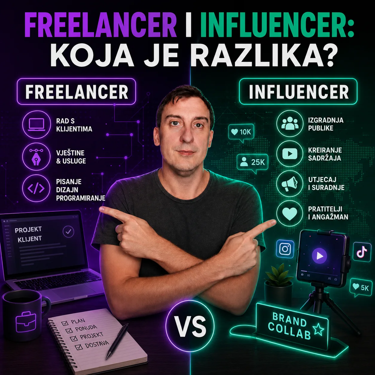 Freelancer i influencer: koja je razlika?